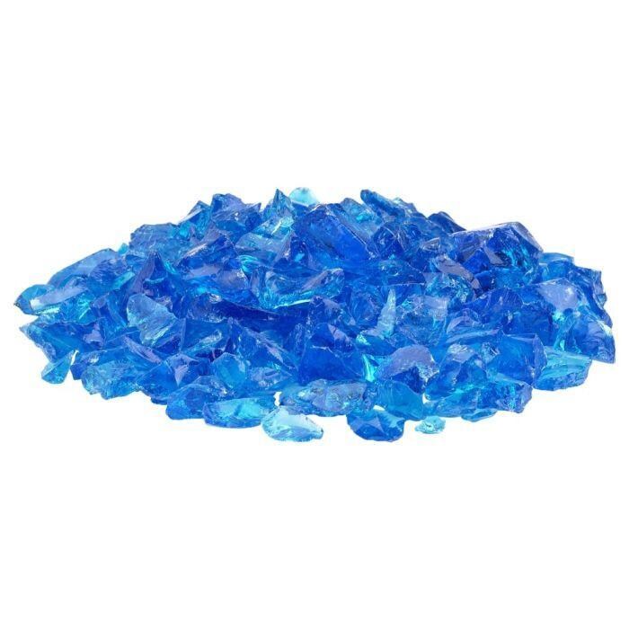 BBQGuys Signature CG-TURQUOISE-M-10-J 1/2-in to 1-in Turquoise Fire Pit Glass - Glass Pile - White Background thumbnail