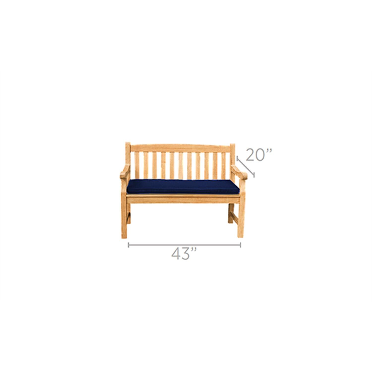 Royal Teak Collection CU2G Sunbrella Two Seater Cushion in Canvas Granite - Dimensions - Dimensional thumbnail