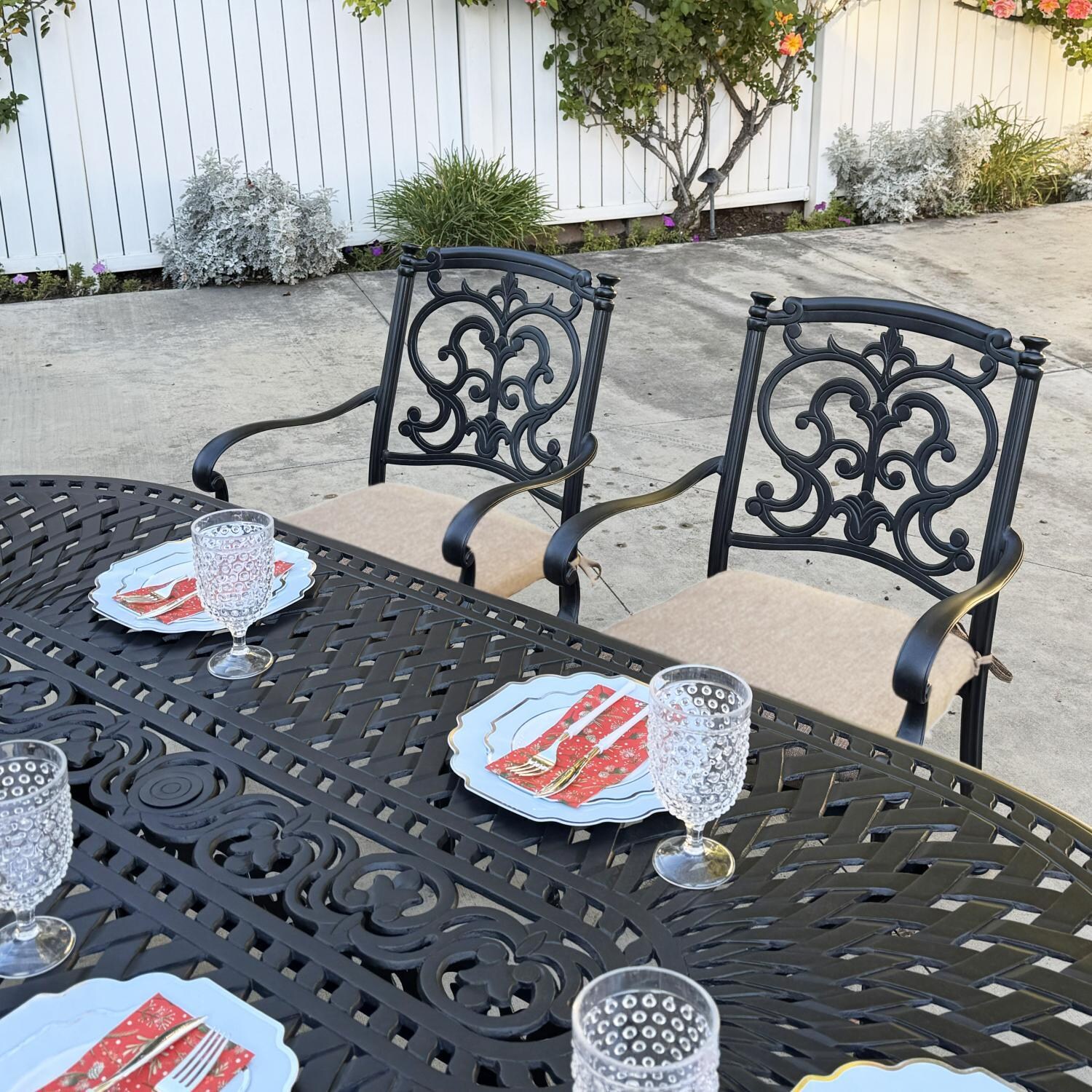 Darlee Santa Barbara 6-Person Patio Dining Set - Antique Bronze - Detail thumbnail