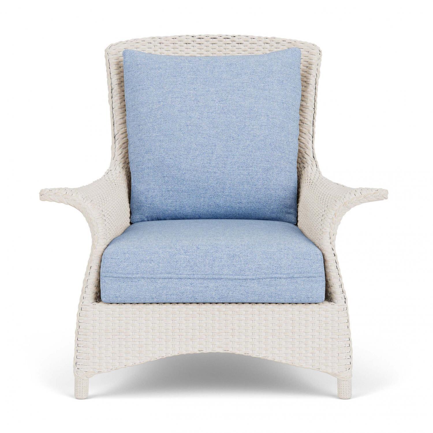 Mandalay Lloyd Loom Club Chair in Antique White/Demo Skyway by Lloyd Flanders