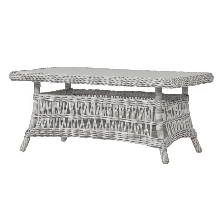 Lloyd Flanders Mackinac 44-Inch Rectangular Cocktail Table in Putty Finish thumbnail