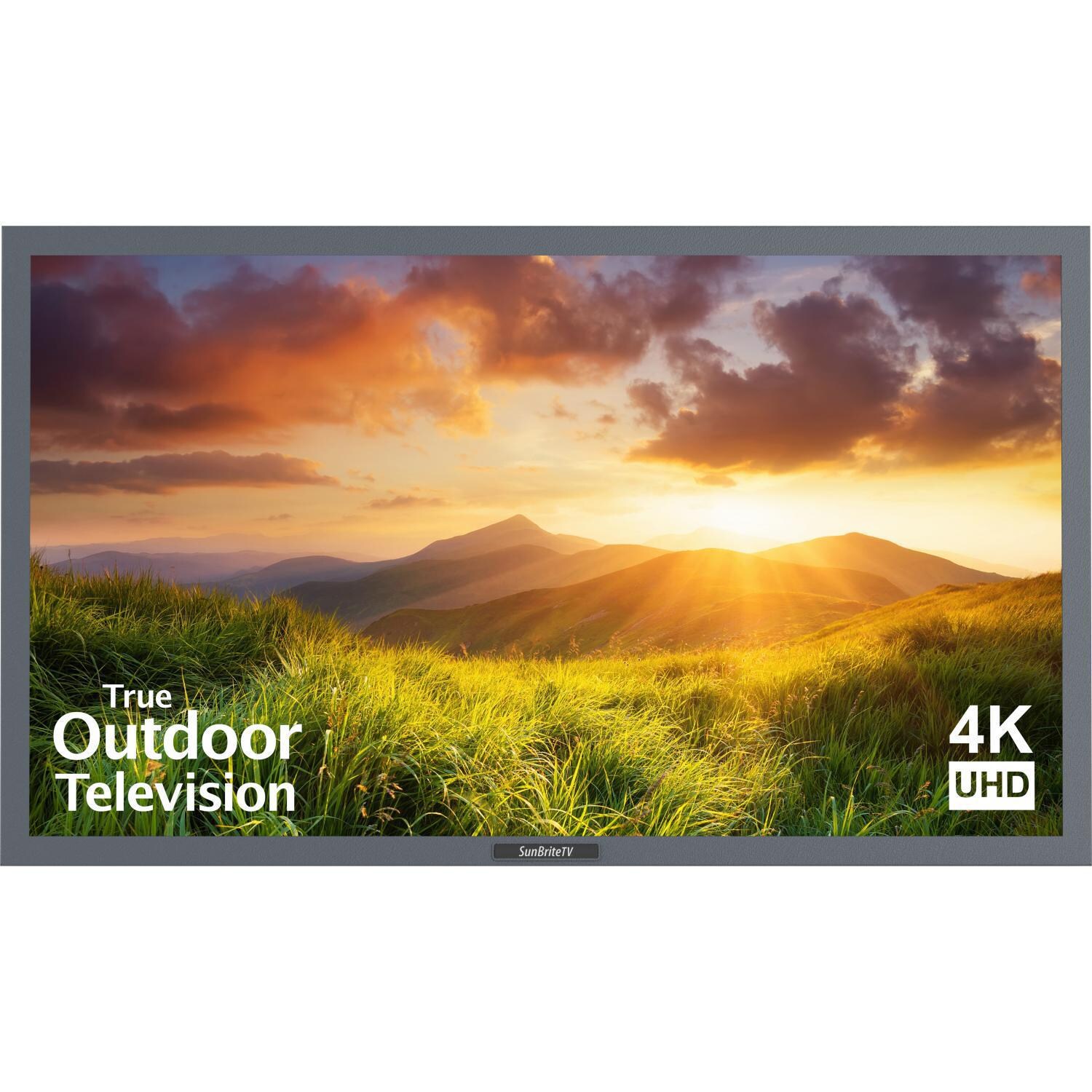 SunBriteTV Signature Series 43 Inch 4K LED Outdoor UHDTV - Silver - SB-S-43-4K-SL W/ Soundbar