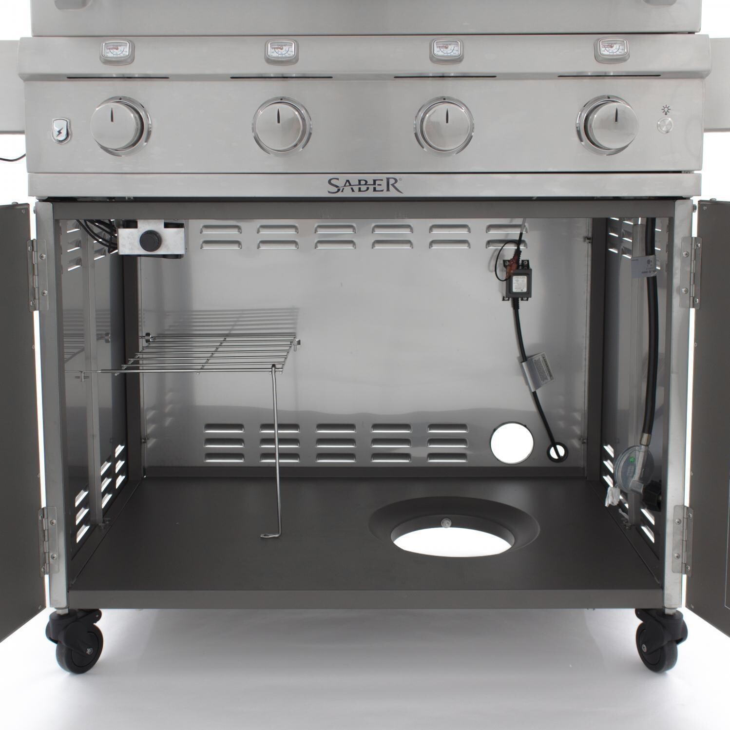 Saber Premium R67SC0017 670 40-Inch 4-Burner Infrared Propane Gas Grill With Side Burner - Grill Cart thumbnail