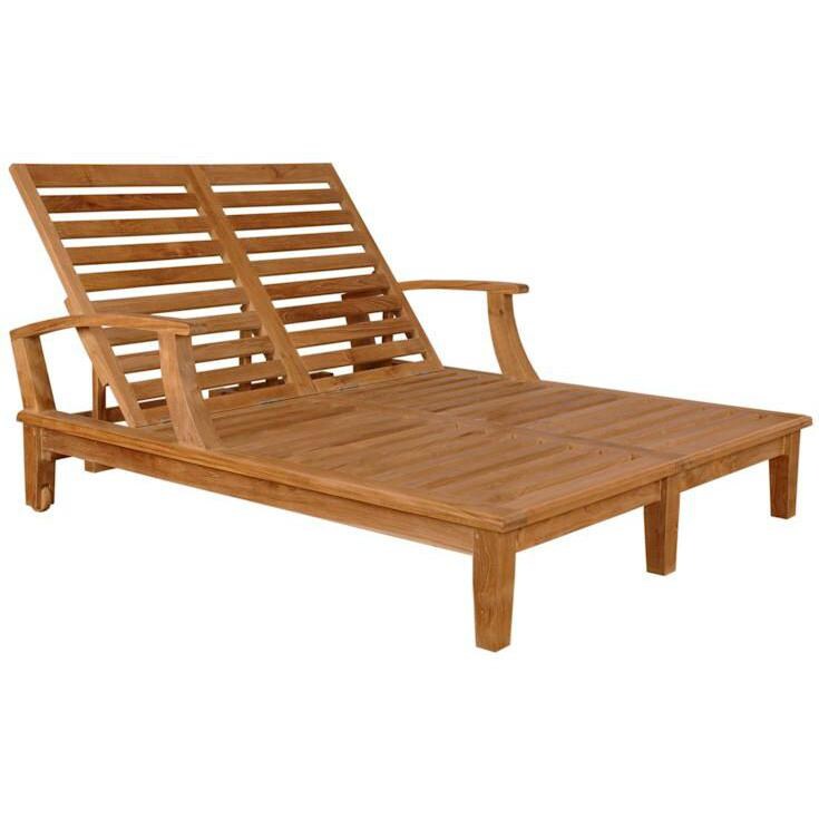Anderson Teak Brianna Teak Patio Double Chaise Lounge thumbnail