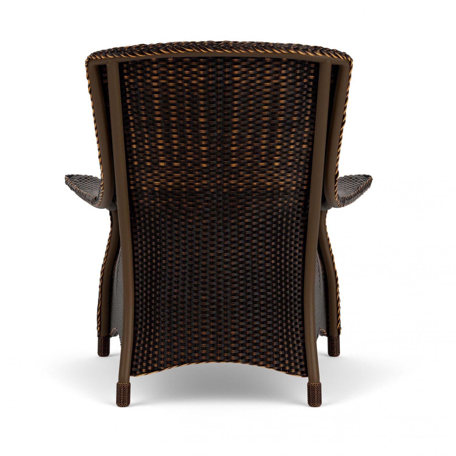 Lloyd Flanders Mandalay Lounge Chair in Mink Finish with Sailcloth Salt fabric - Back thumbnail