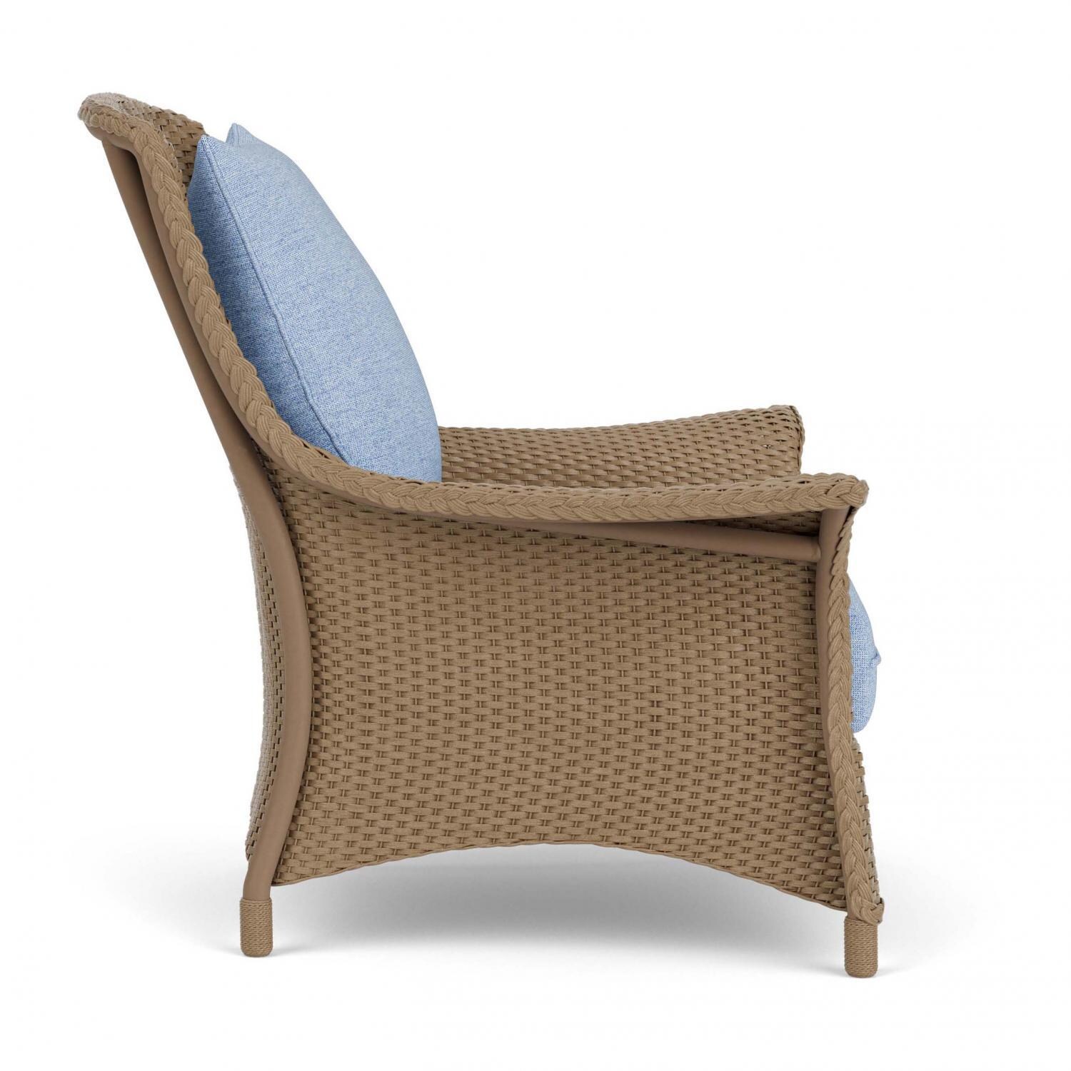 Lloyd Flanders Mandalay Lounge Chair in Fawn Finish with Demo Skyway fabric - Side thumbnail