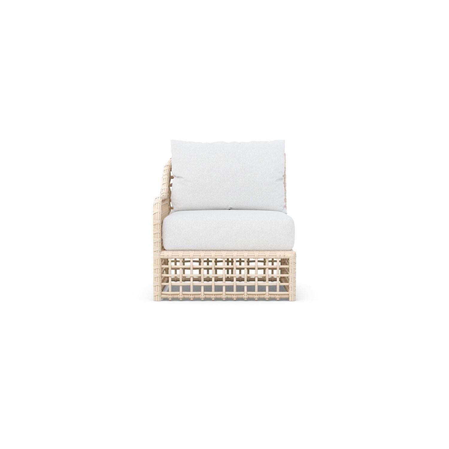 Azzurro Living KIA-W05RAC-CU Kiawah Wicker Right Arm Club Chair in Almond/Cloud - Front - White Background thumbnail