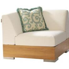 Tres Chic Teak Patio Corner Sectional Chair W/ Sunbrella Fabric By Tommy Bahama image