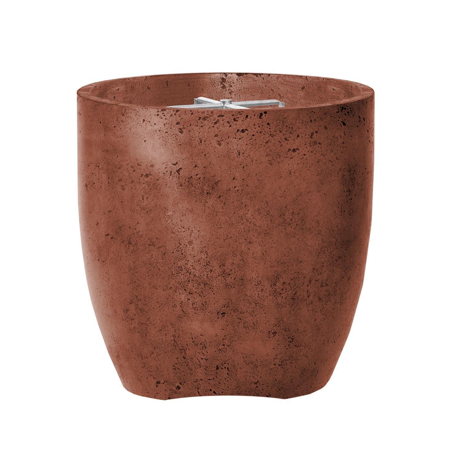 Pentola 2 24-in Round GFRC Propane Fire Urn in Cafe by Prism Hardscapes