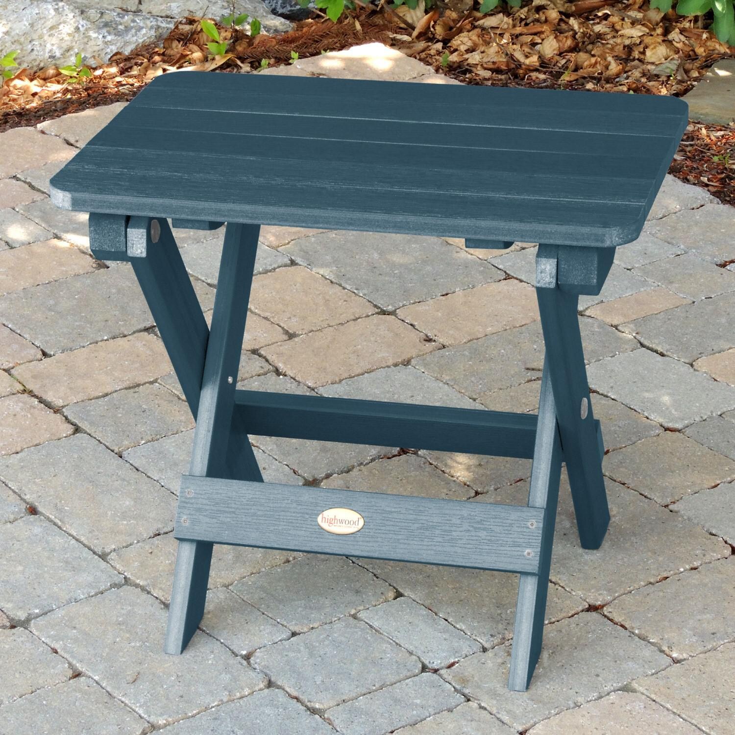 Lakeview Folding Adirondack Side Table - Nantucket Blue - Up Position thumbnail