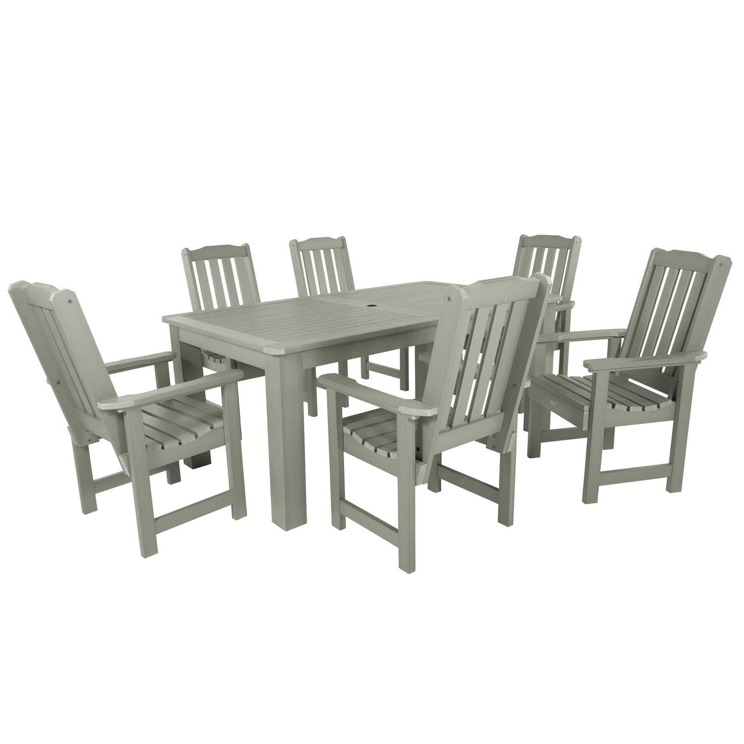 Hart Lane 7 Pc Rectangular Dining Set in Eucalyptus By Lakeview Outdoor Designs - White Background thumbnail