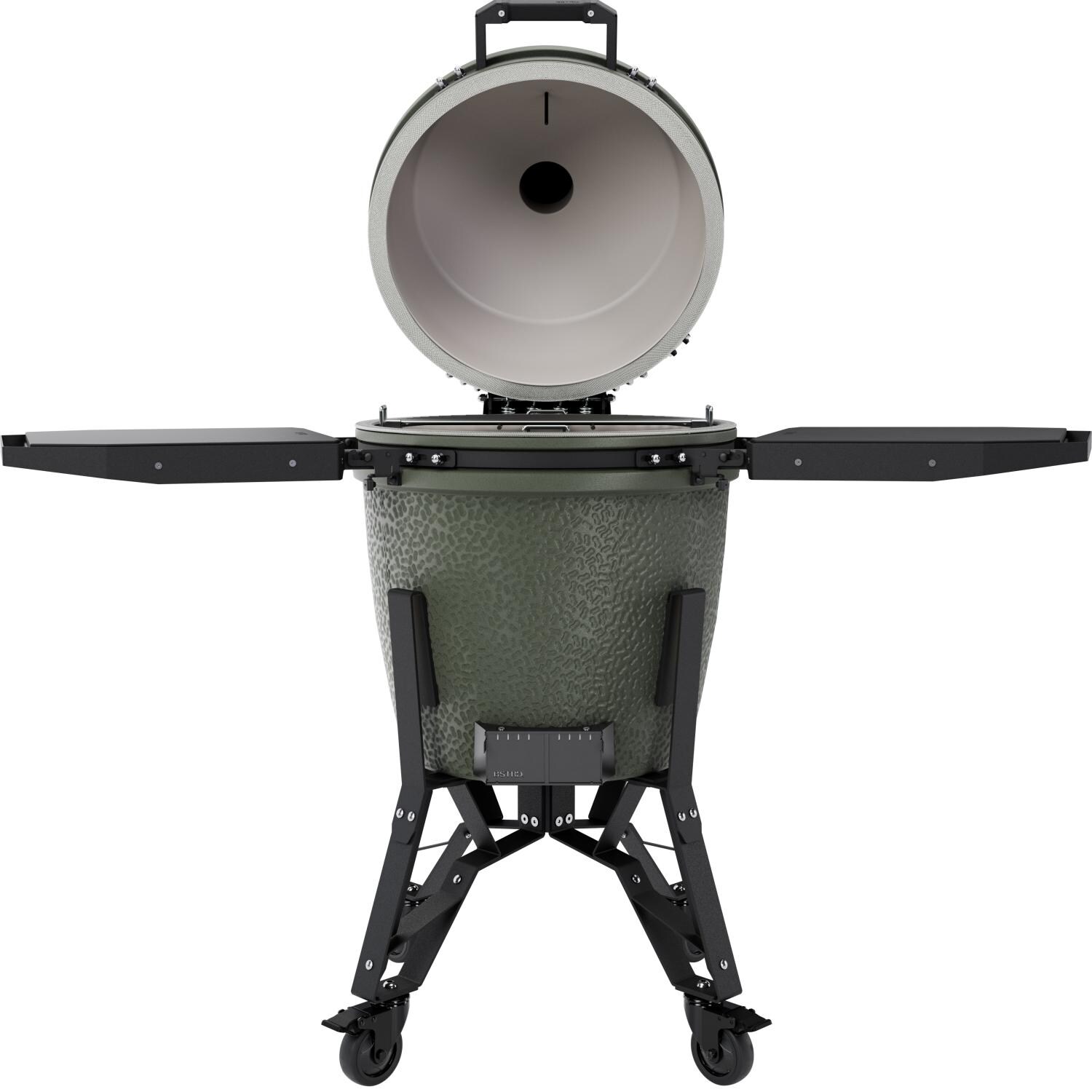 BSTRD.PRO BP301A-USA Large Complete Kamado Grill in Alpine Green - Open - White Background thumbnail