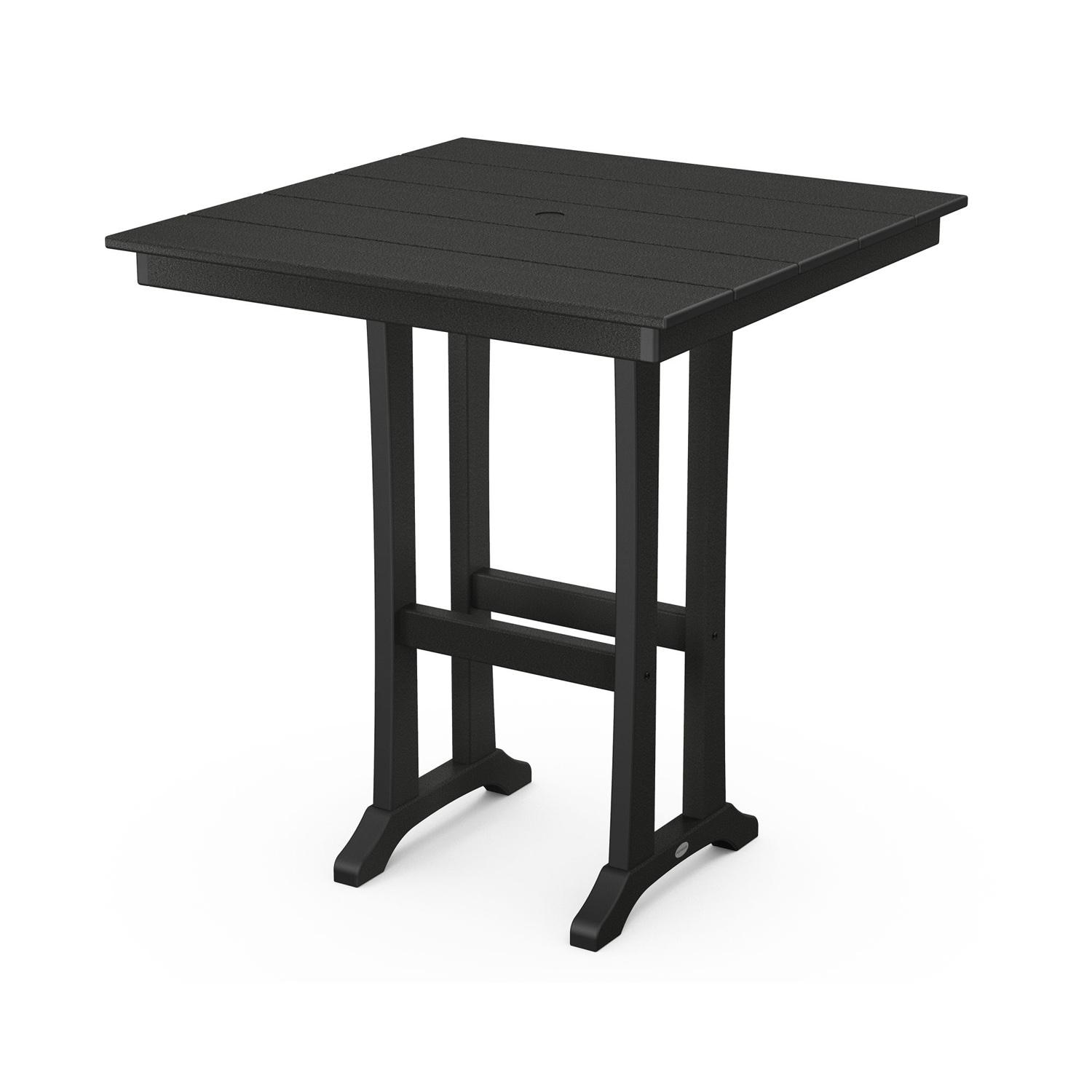 POLYWOOD 37-Inch Farmhouse Trestle Bar Table - Black thumbnail