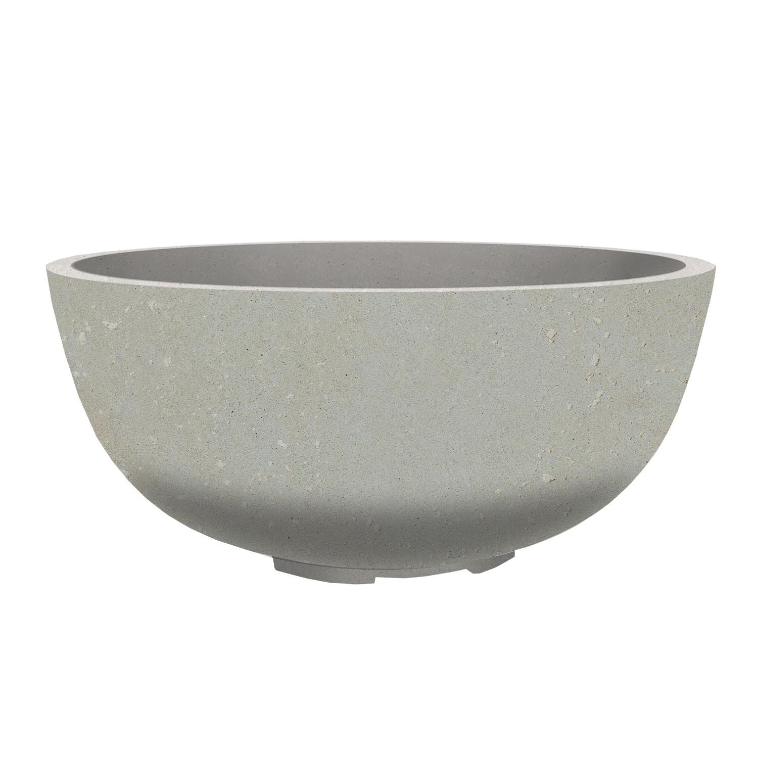 39-in Round Concrete Natural Gas Fire Bowl in Limestone by XO