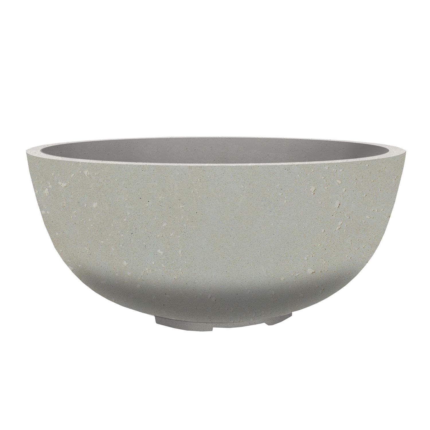 39-in Round Concrete Natural Gas Fire Bowl in Limestone by XO
