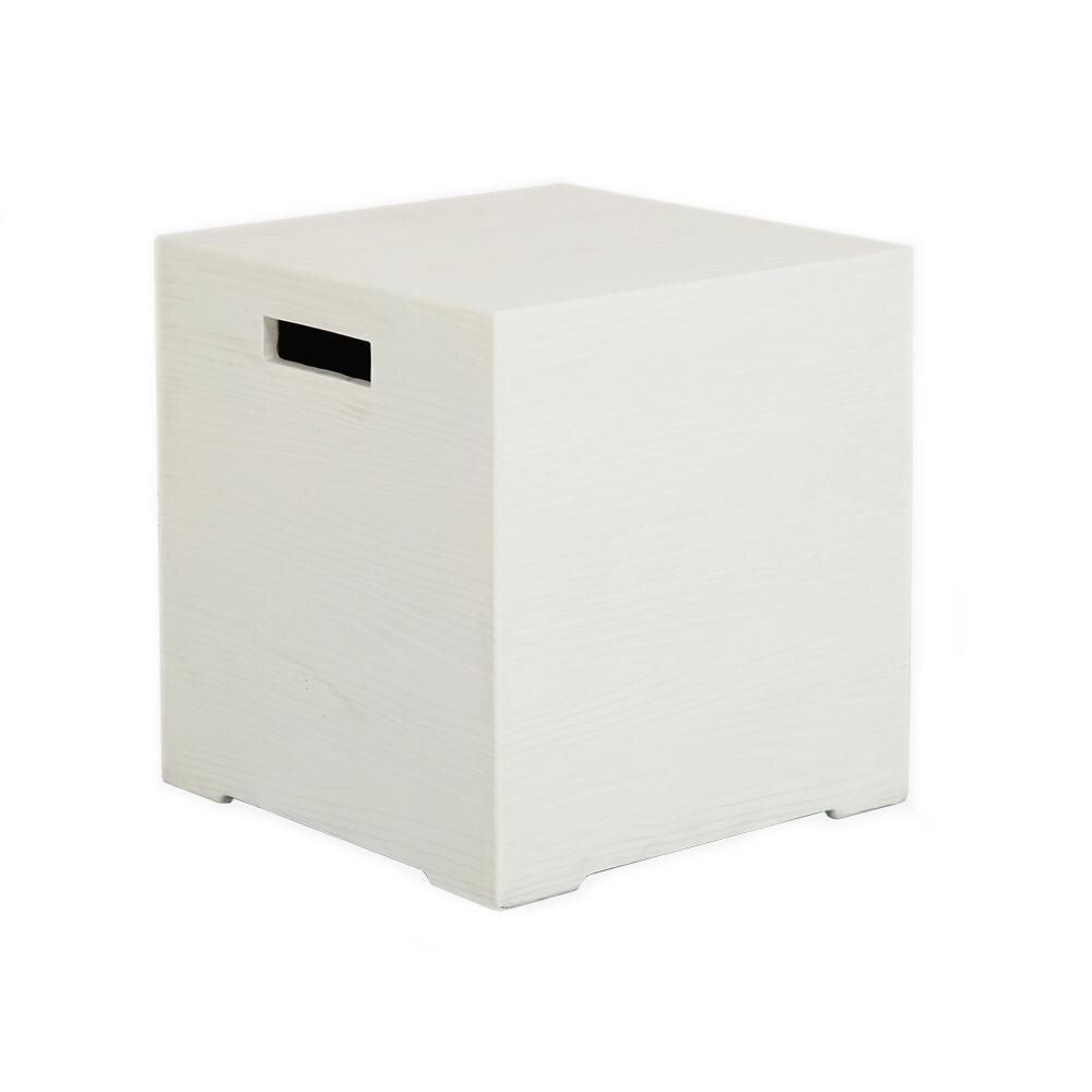Sunset West Bazaar 20-in Square GRFC Faux Bois Tank Cover - Bone - Angled View - White Background thumbnail