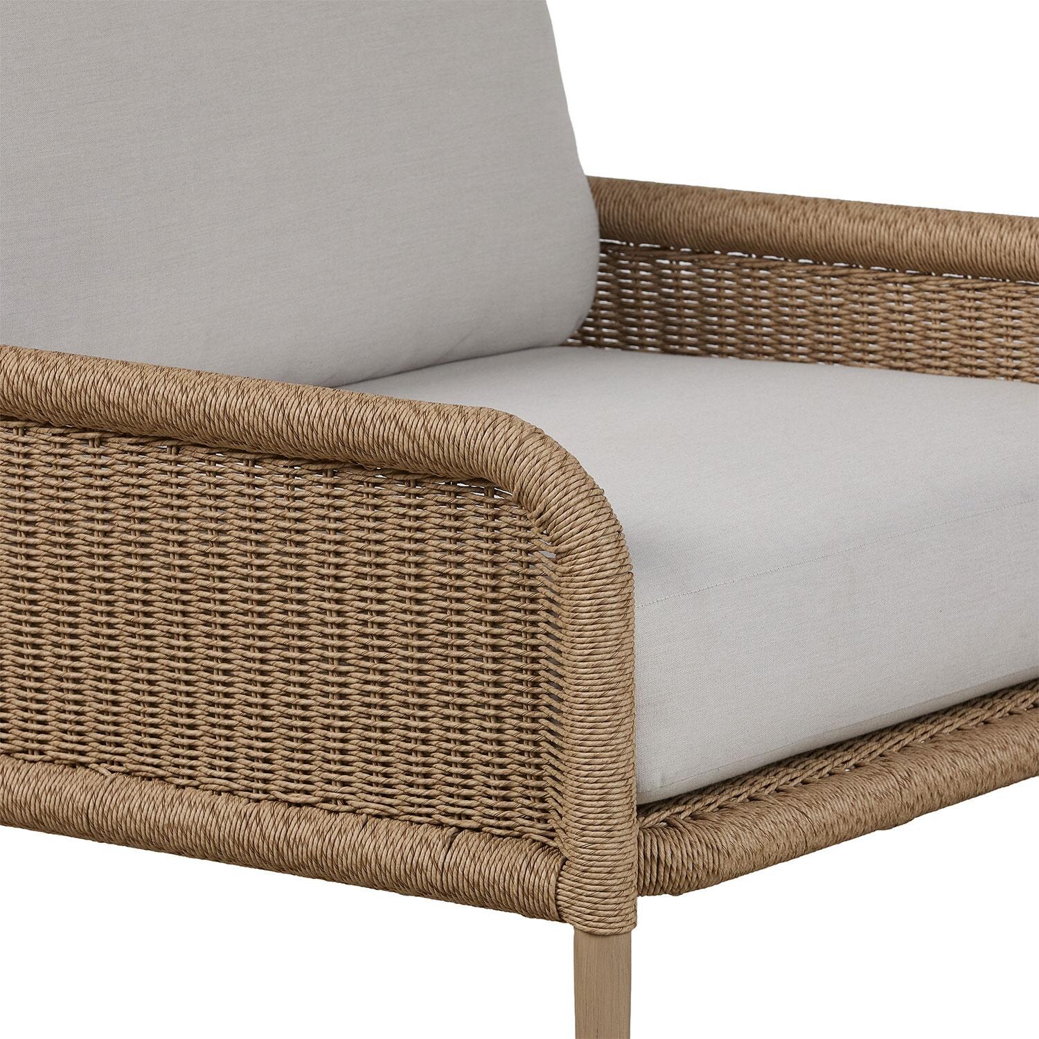 Rustic View Wicker Outdoor Club Chair in Natural W/ Sunbrella Cushions by Lakeview Outdoor Designs - Detail thumbnail