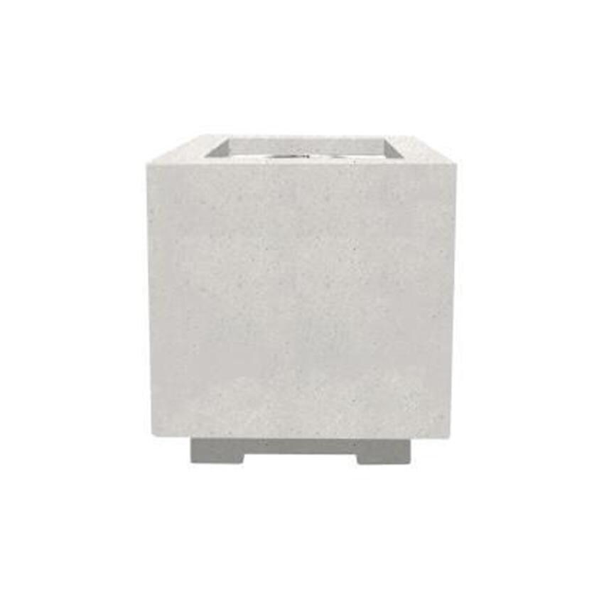 Windview 20 Inch Square Glass Fiber Reinforced Concrete Propane Fire Pit in Ultra White by Lakeview Outdoor Designs - White Background thumbnail