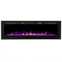 Touchstone Home Products Sideline 72-Inch Wall Mount/Flush Mount Electric Fireplace With Black Glass Surround - 80015 image