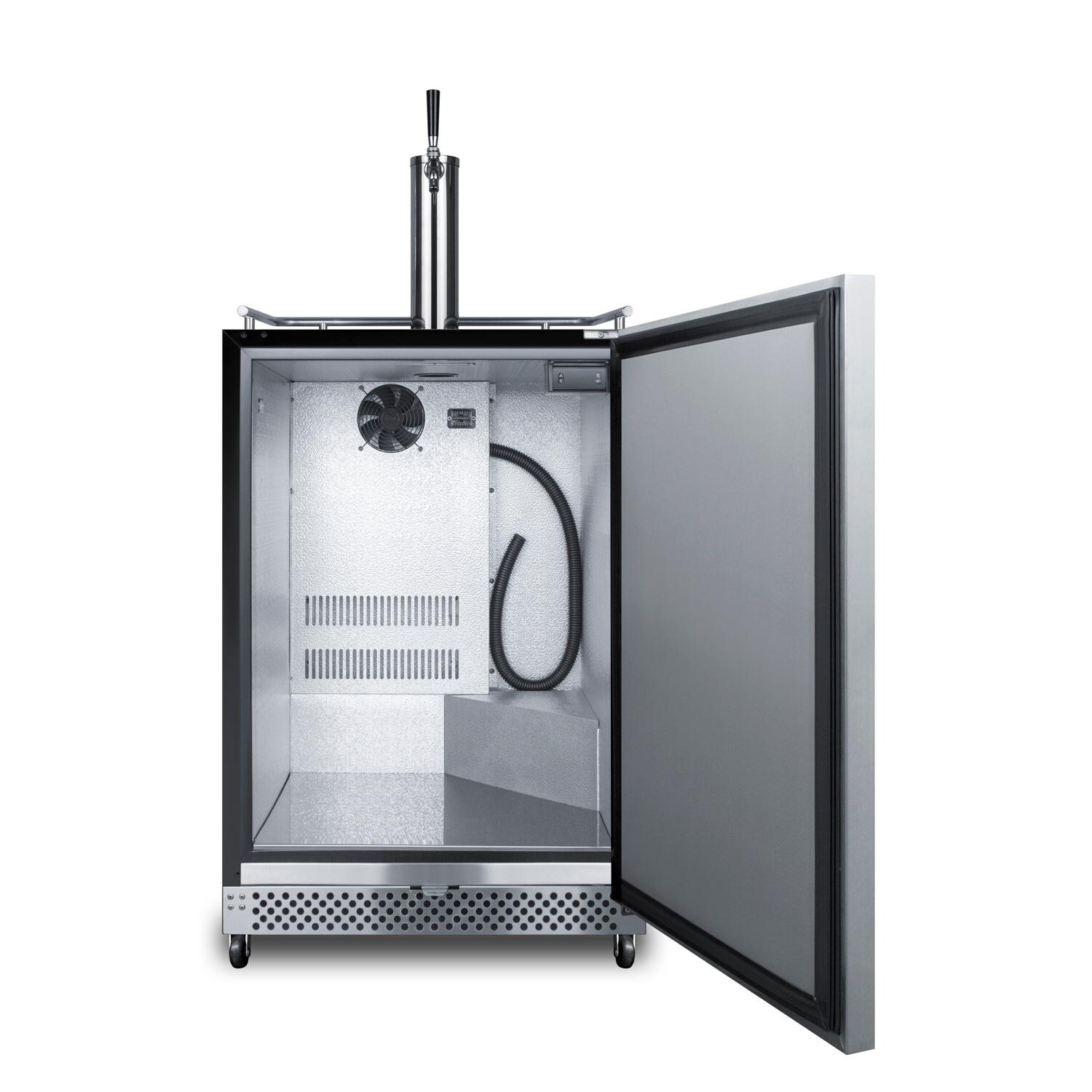 Summit SBC696OSCF Commercial Outdoor Rated Single Tap Cold Brew Coffee Dispenser / Kegerator - Open thumbnail