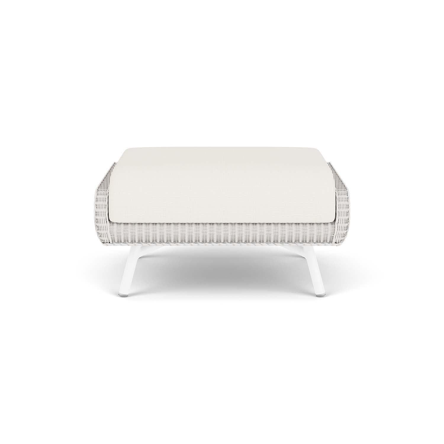 Lloyd Flanders Essence Ottoman W/Sailcloth Salt Fabric - White Finish thumbnail