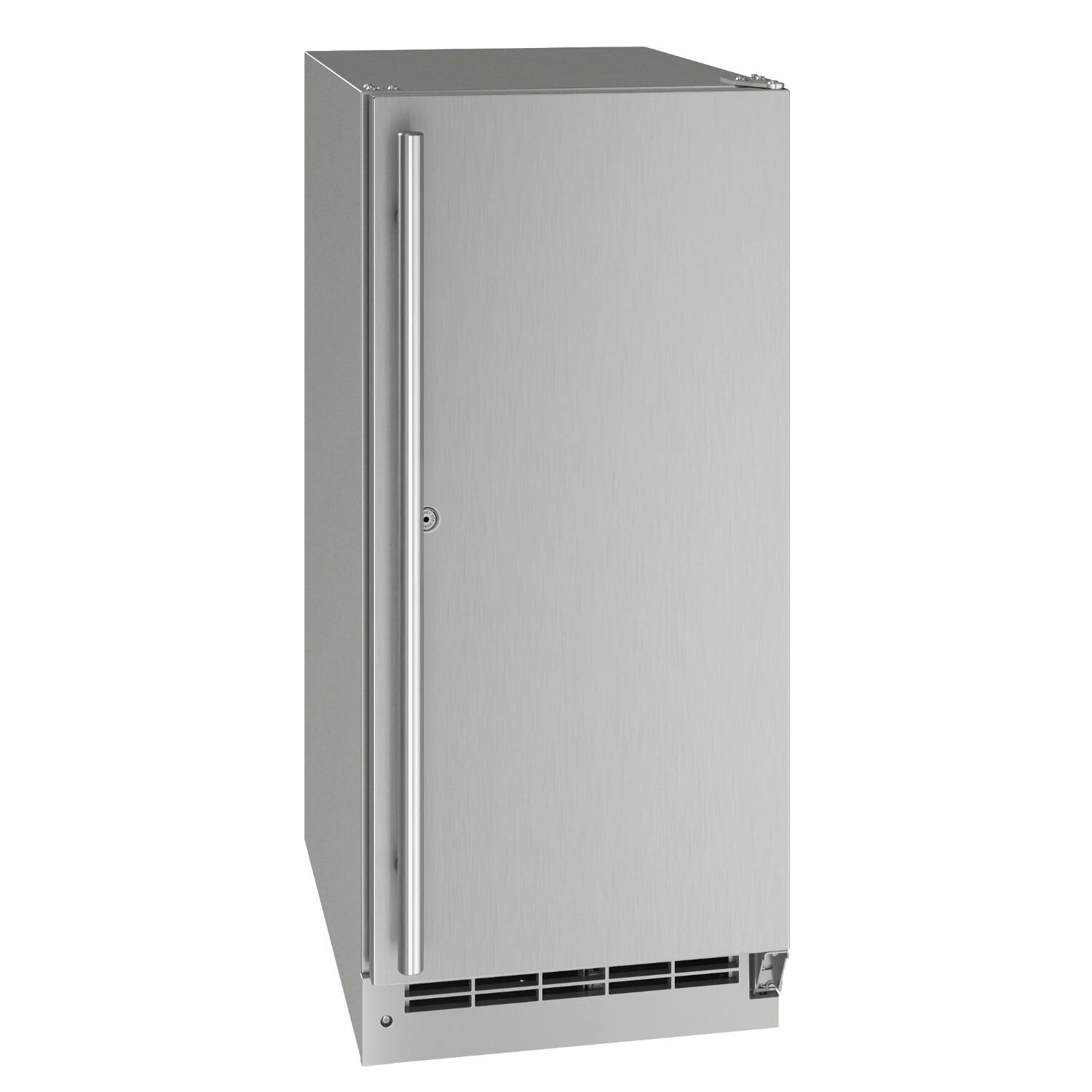 U-Line 15-Inch 3.1 Cu. Ft. Outdoor Rated Solid Door Refrigerator w/ Lock- Stainless Steel - UORE115-SS31A