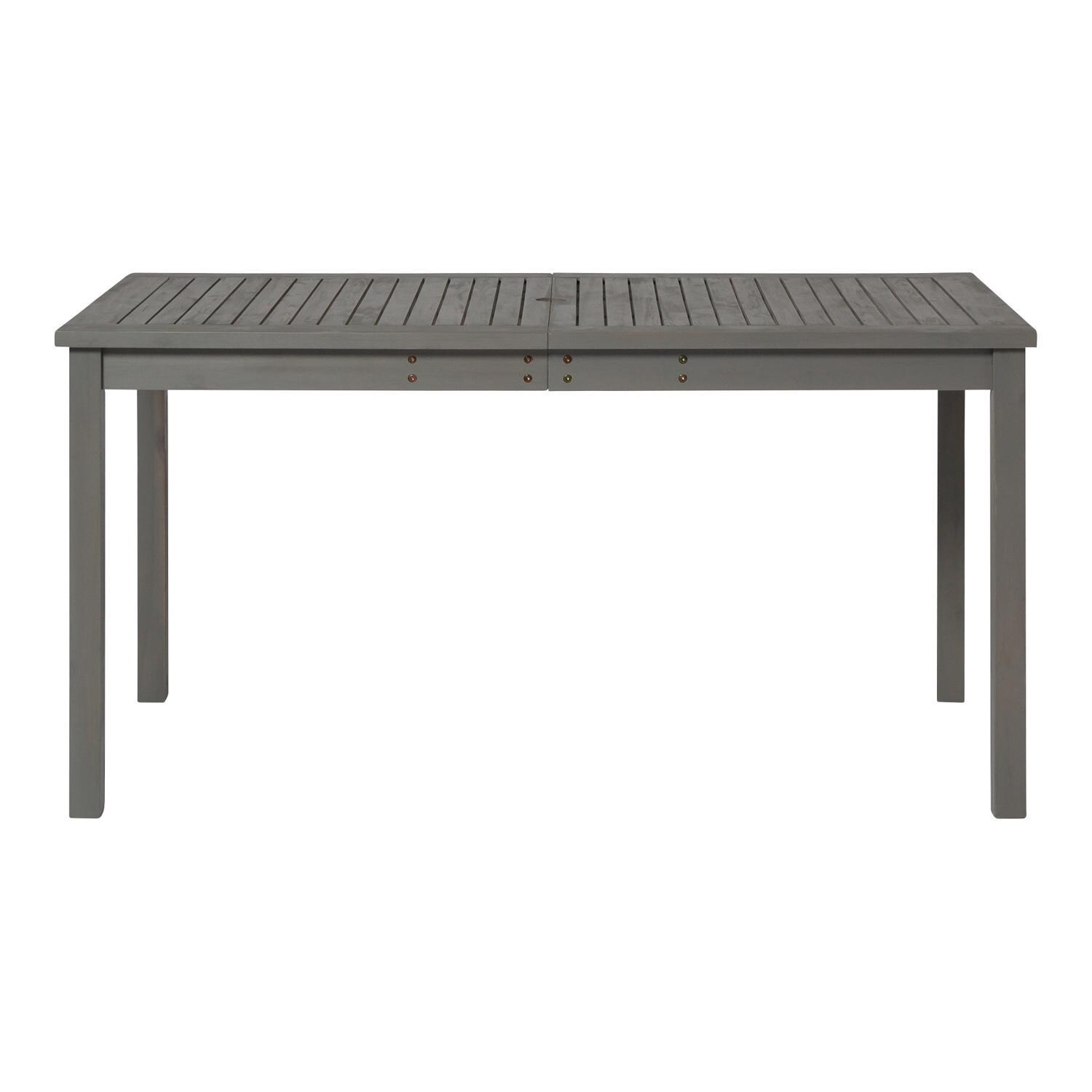 Ultimate Patio Camille Way 60 X 32 Inch Rectangular Acacia Patio Dining Table - Gray Wash - Front View thumbnail