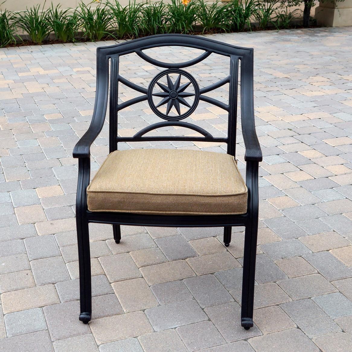 Darlee Ten Star 10-Piece Patio Dining Set with Cushions and 64 Inch Square Dining Table and Lazy Susan - Chair W/ Cushion - Lifestyle thumbnail