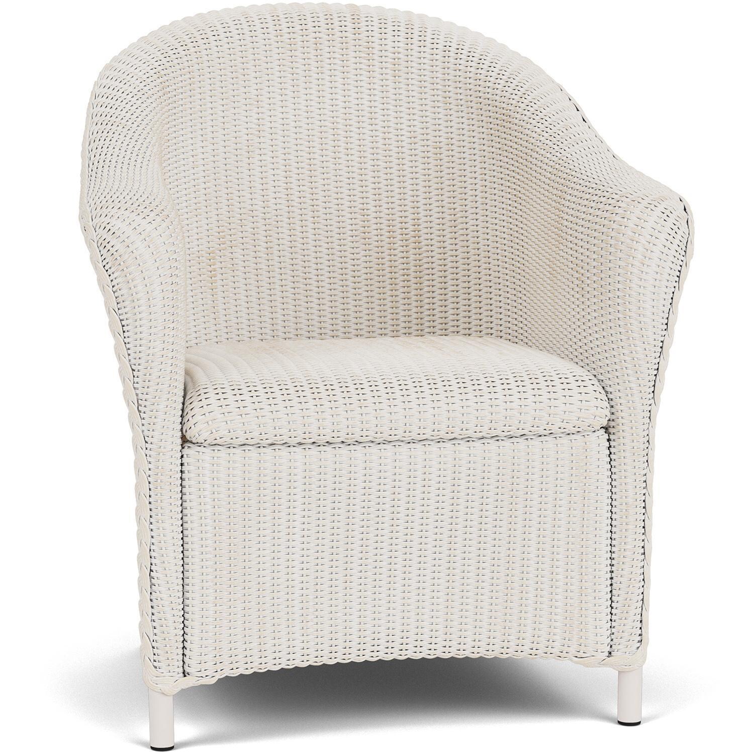 Lloyd Flanders Reflections Dining Armchair W/ Padded Seat in Antique White Finish - Angled thumbnail