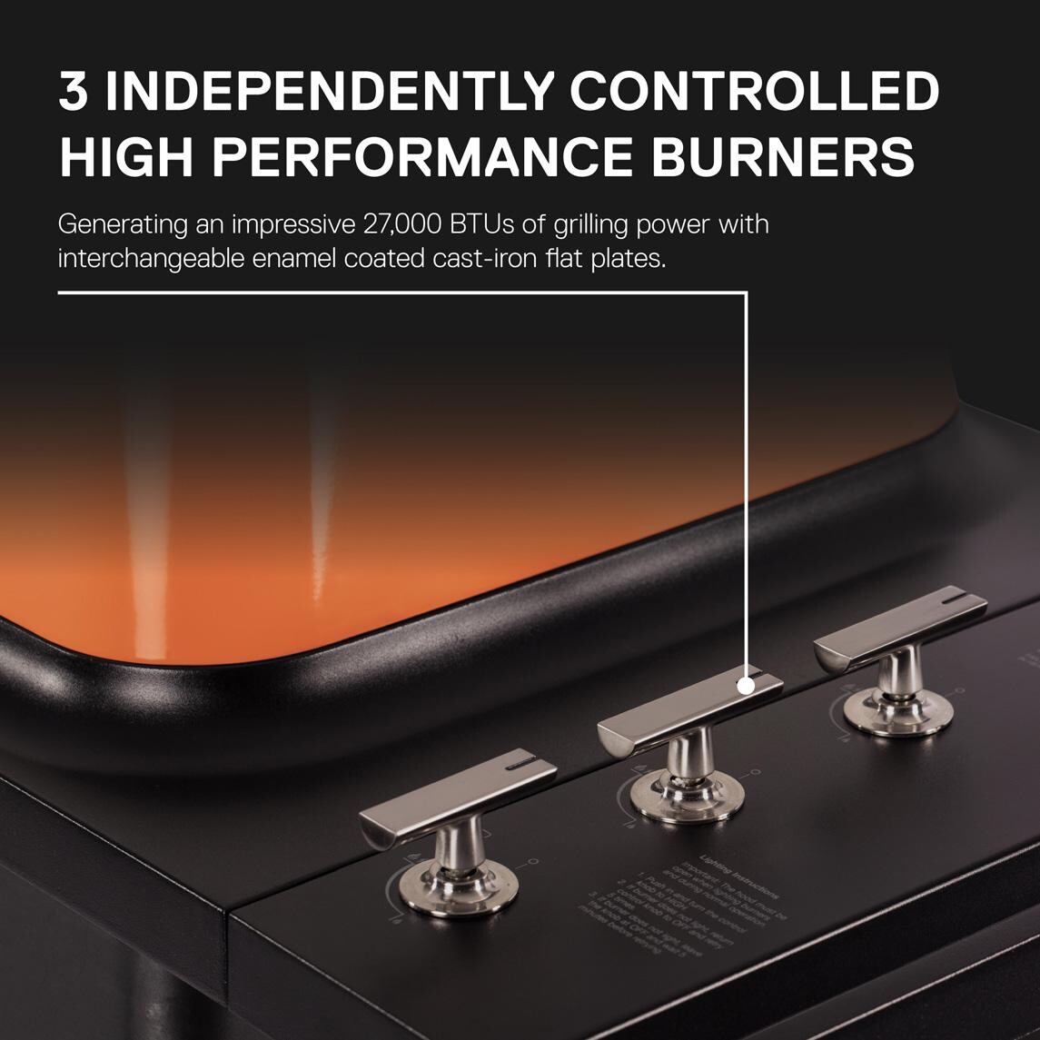 Everdure E3G3O Everdure FURNACE Gen 2 3 Burner Propane Grill w/ Stand - Orange - E3G3O - Knob Details - Detail thumbnail