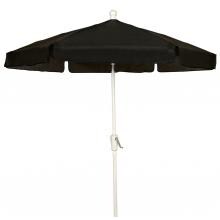 FiberBuilt 7.5 Ft. Aluminum Market Patio Umbrella W/ Crank Lift - White Pole / Black Vinyl
