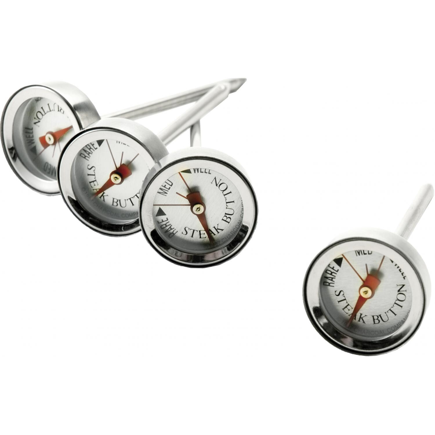 BBQGuys 4-Piece 2-Inch Steak Meat Thermometer Button