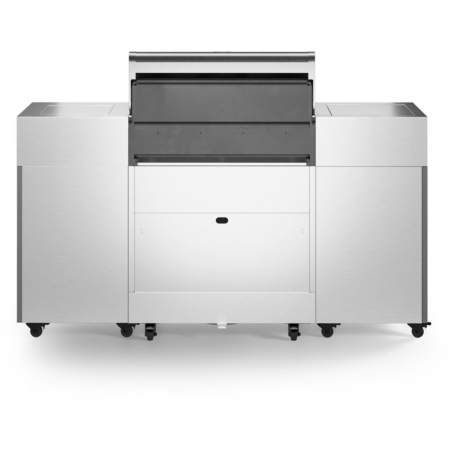 TYTUS Fresno Series 4-Burner Stainless Steel + Shadow Stone Natural Gas BBQ Island (Ships Propane w/ Conversion Kit) - Back - White Background thumbnail