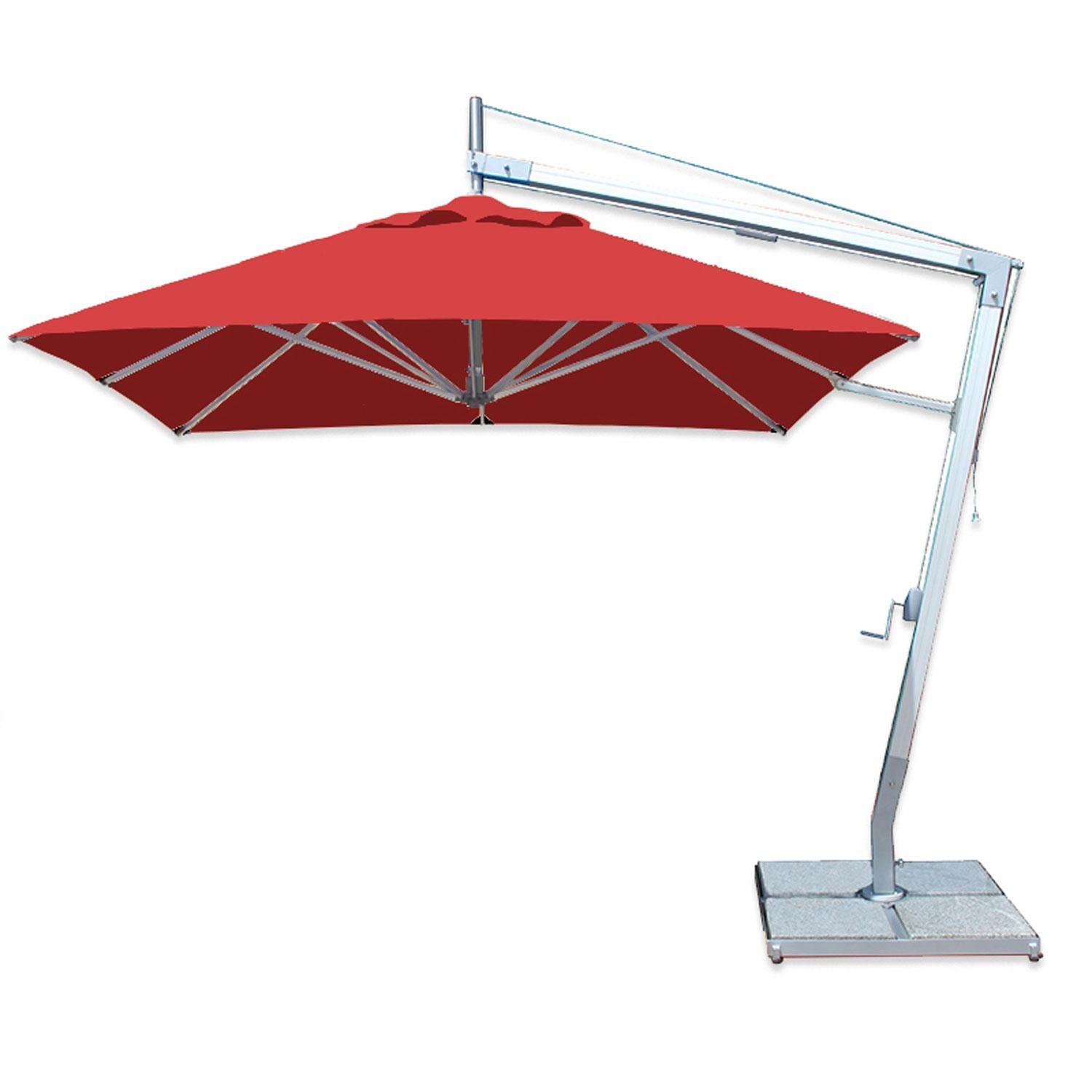 Bambrella Santa Ana 8 1/2 Ft Square Side Pole Umbrella - Red Canopy