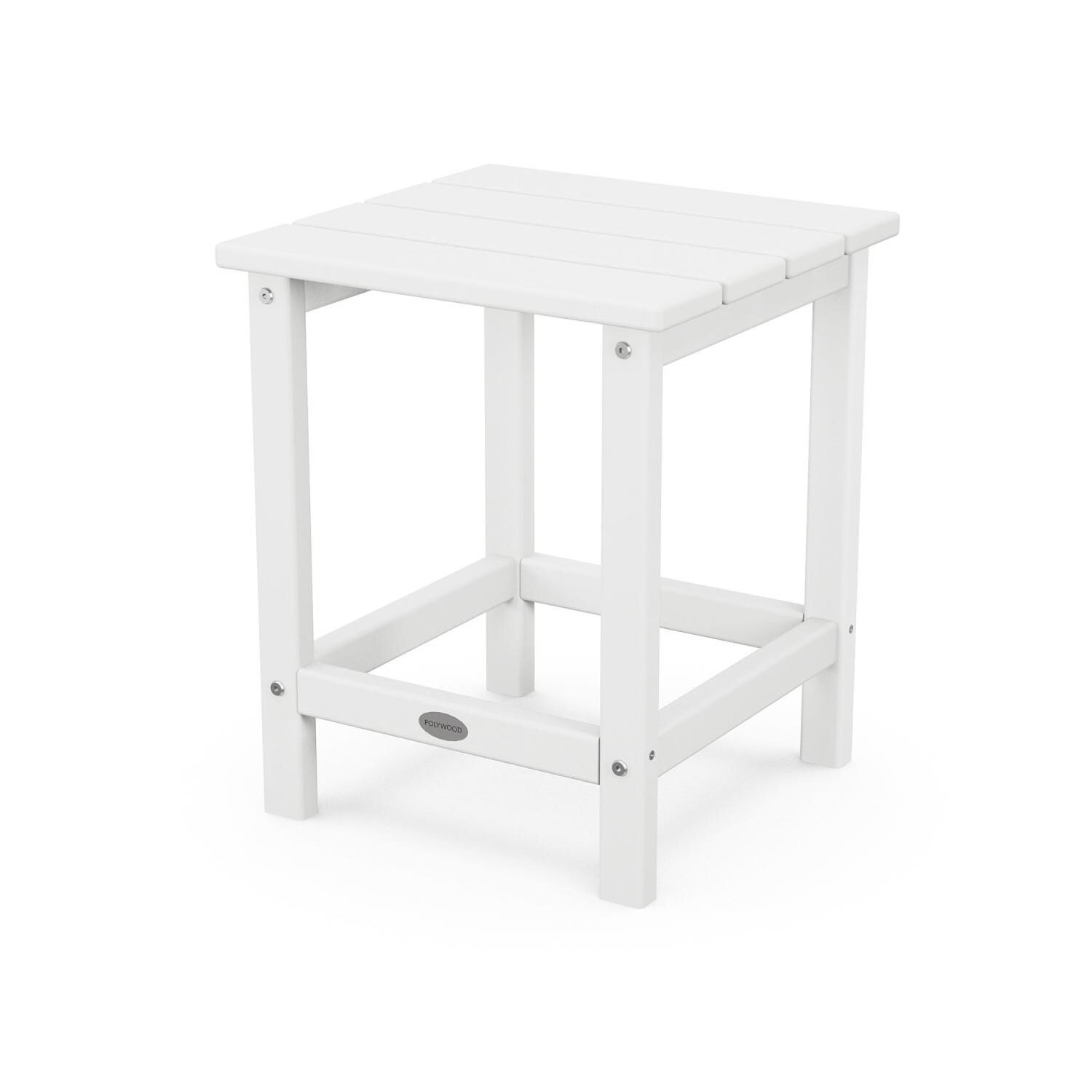 POLYWOOD PWS700-1-WH Classic Folding Adirondack 3-Piece Set W/ Long Island 18-Inch Side Table - Side Table thumbnail