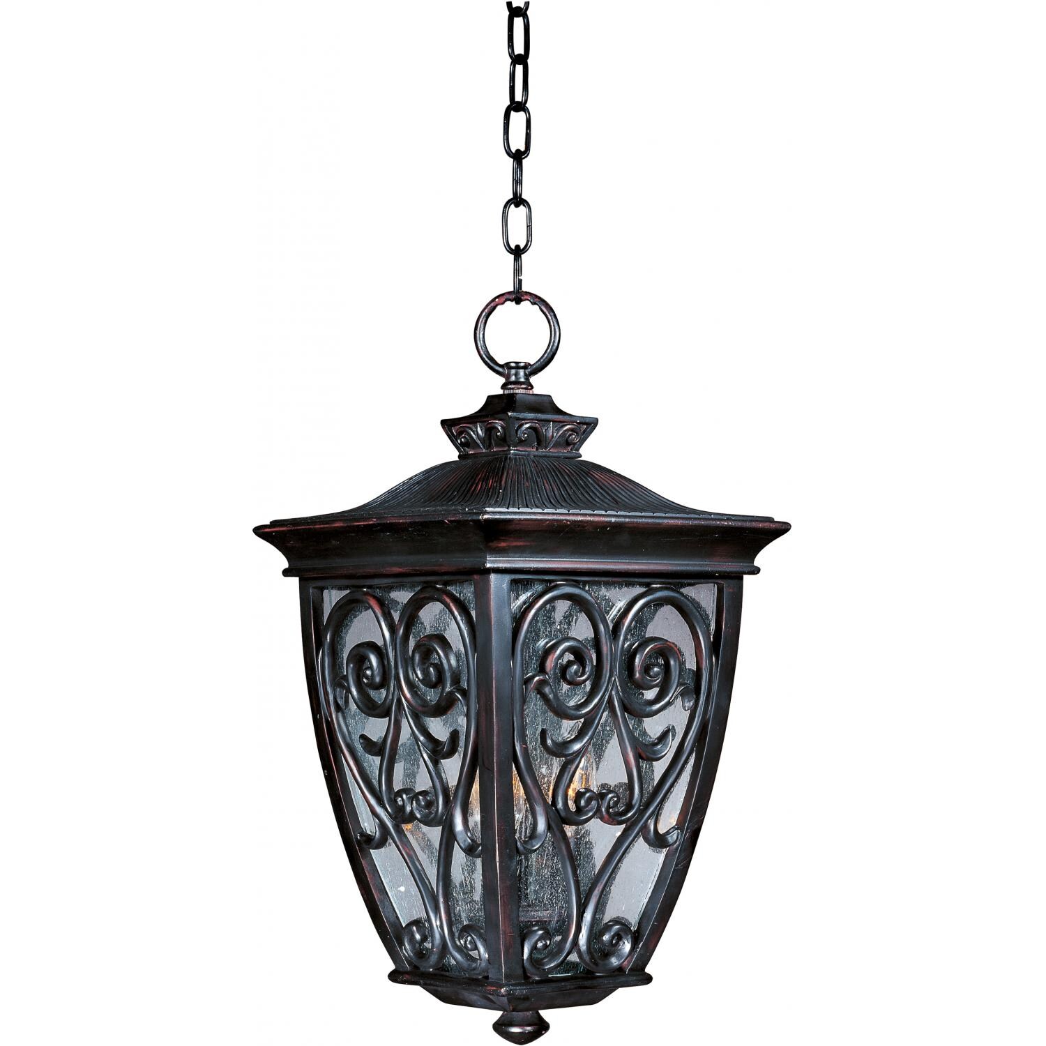 Maxim Newbury VX Three Light 19-Inch Outdoor Hanging Lantern - Oriental Bronze - 40128CDOB image