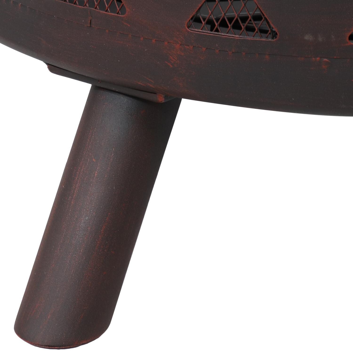 Ultimate Patio 36-Inch Crossweave Steel Wood Burning Fire Pit - Leg Detail thumbnail