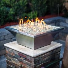 Alpine Flame Lavelle 24-Inch Square High-Rise Natural Gas Column Fire Bowl - Stainless Steel image