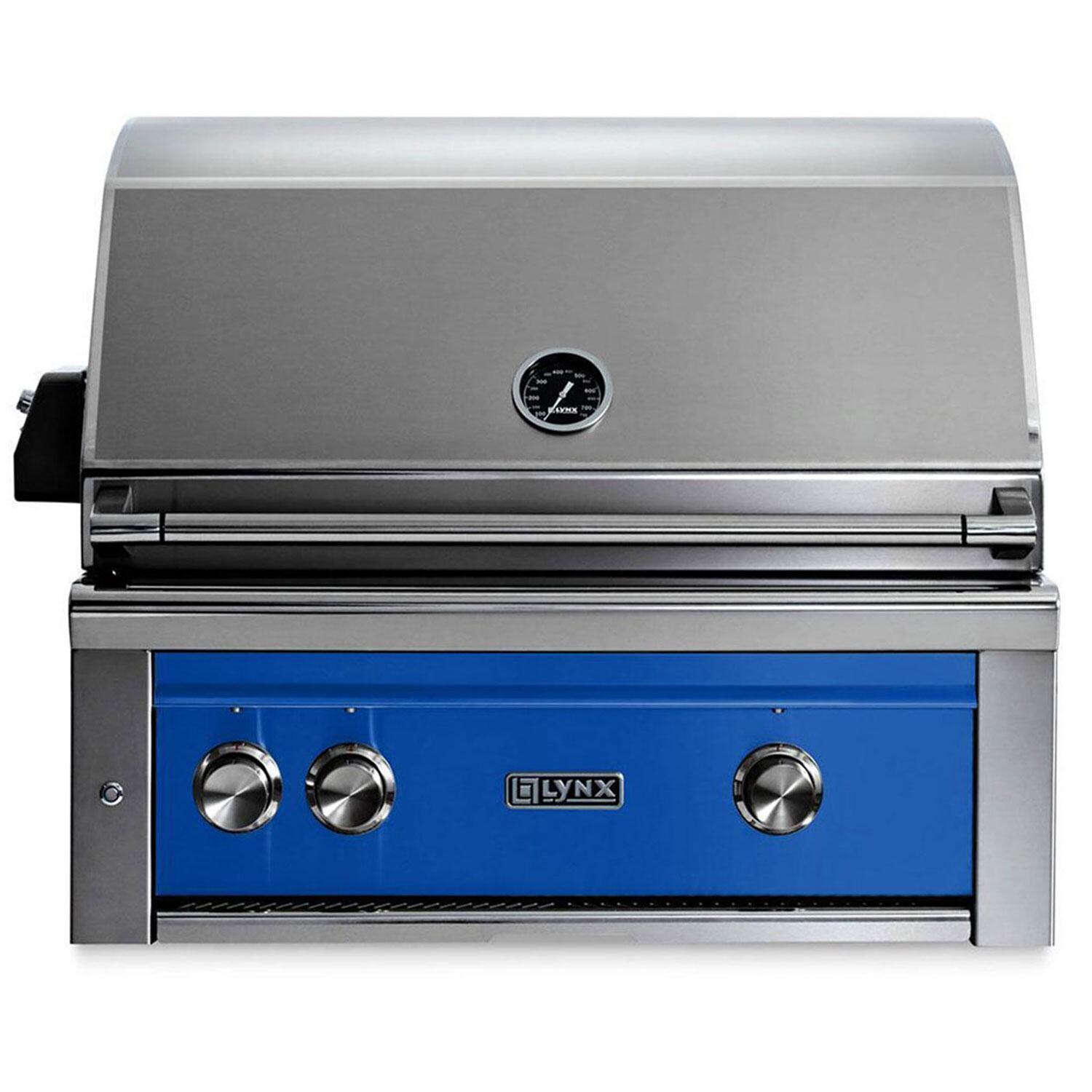 Lynx L30R-3-PBNG Professional 30 Inch Built-In Natural Gas Grill w/ Rotisserie in Pacific Blue - Display - White Background thumbnail