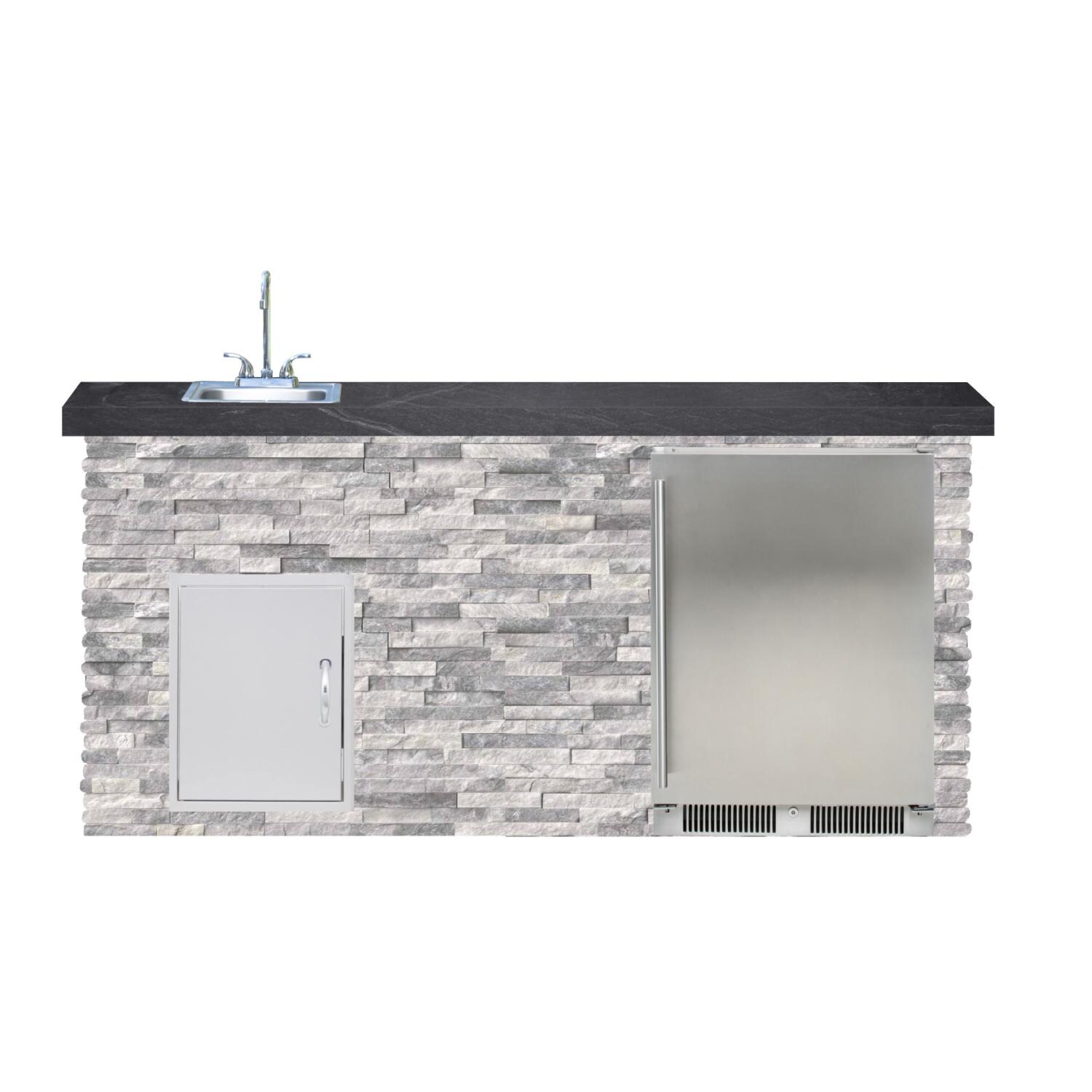 BBQGuys Signature 6ft Luxury Outdoor Island W/ Blaze Outdoor Rated Refrigerator & Summerset 15