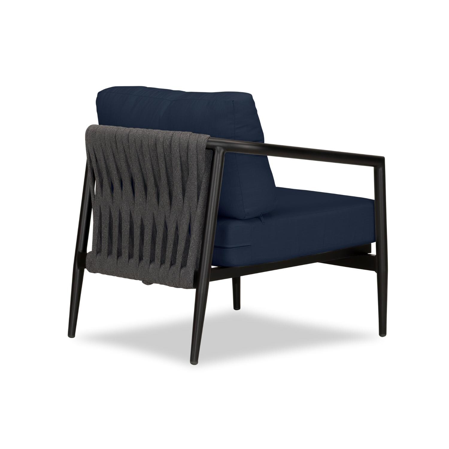 Lakeview Midnight Cove Aluminum Club Chair in Black/Carbon/Spectrum Indigo - Back Right - White Background thumbnail