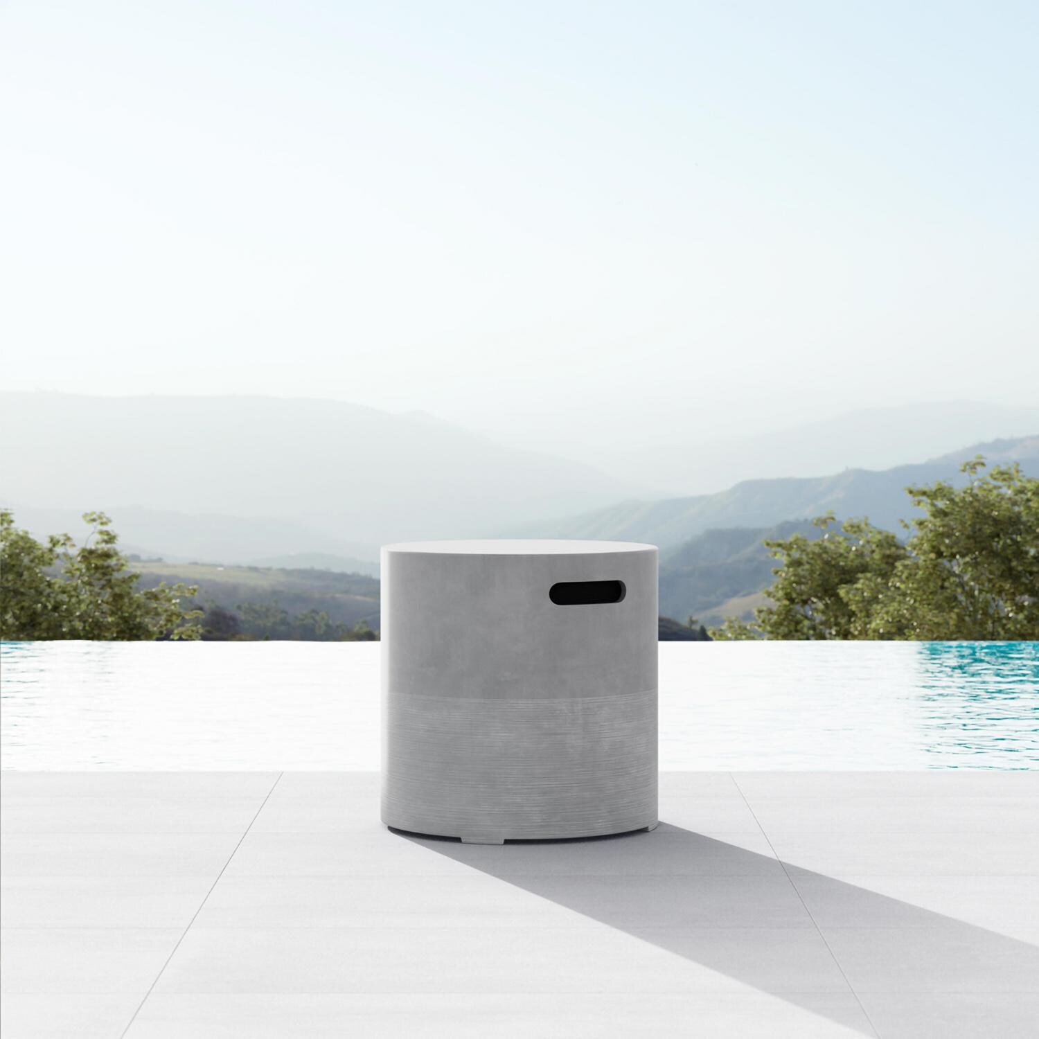 Azzurro Living Durban 48 Inch Propane Fire Table W/ Tank Cover in Gray - Tank Cover - Lifestyle thumbnail