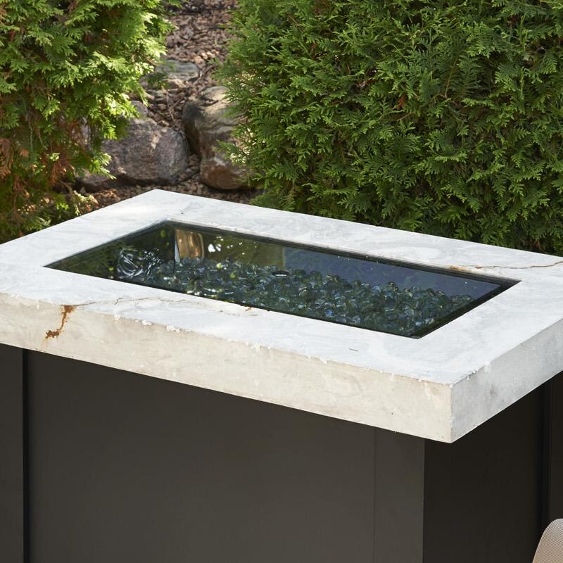 The Outdoor GreatRoom Company 24-inch Rectangular Tempered Glass Fire Pit Burner Cover - Grey - 1224GGC