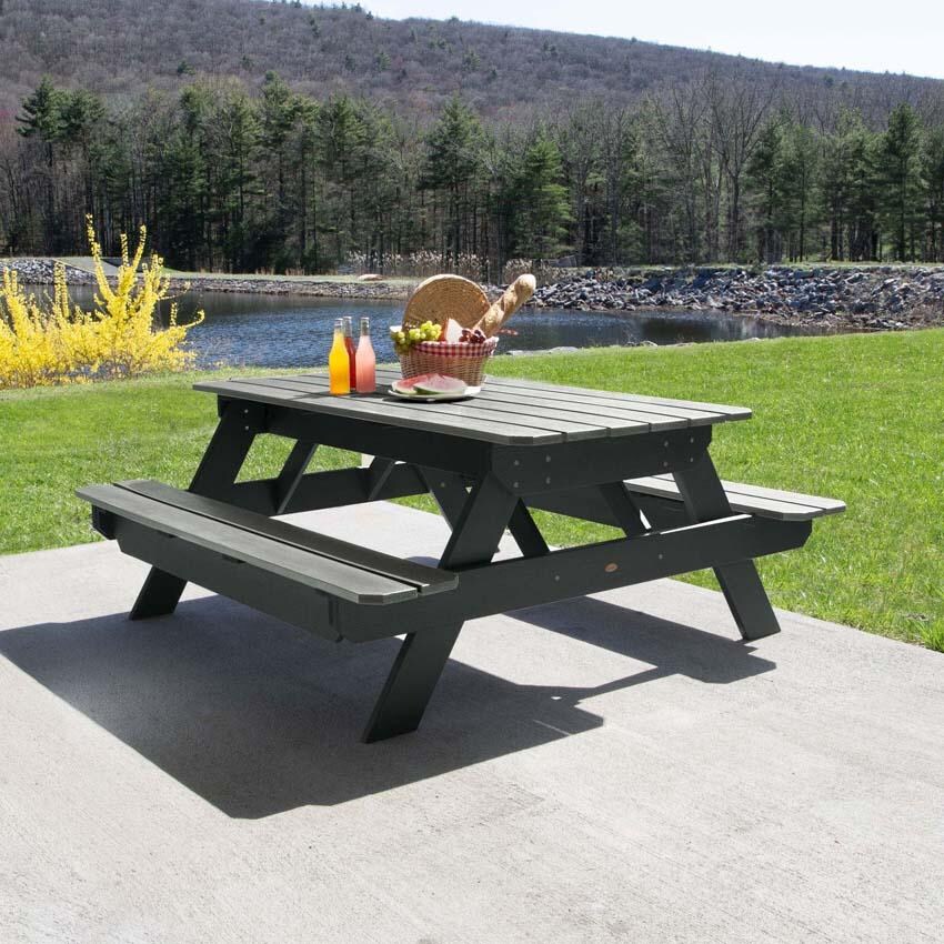 Lookwood 71 Inch Flint Polyresin Picnic Table By Lakeview Outdoor Designs - Lifestyle thumbnail