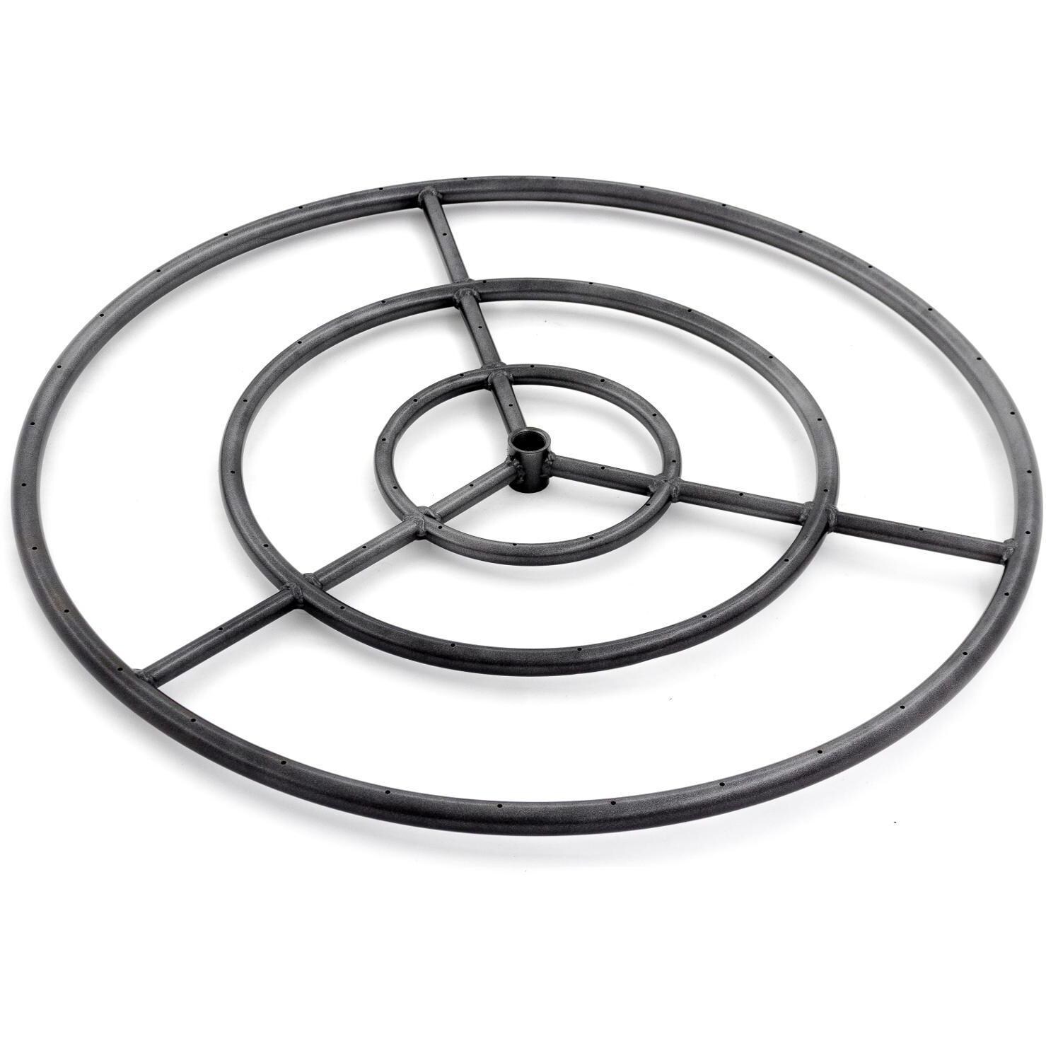 BBQGuys Signature Series 30-Inch Three-Spoke Round Natural Gas Triple-Ring Burner - Black Steel - DISCONTINUED ITEM