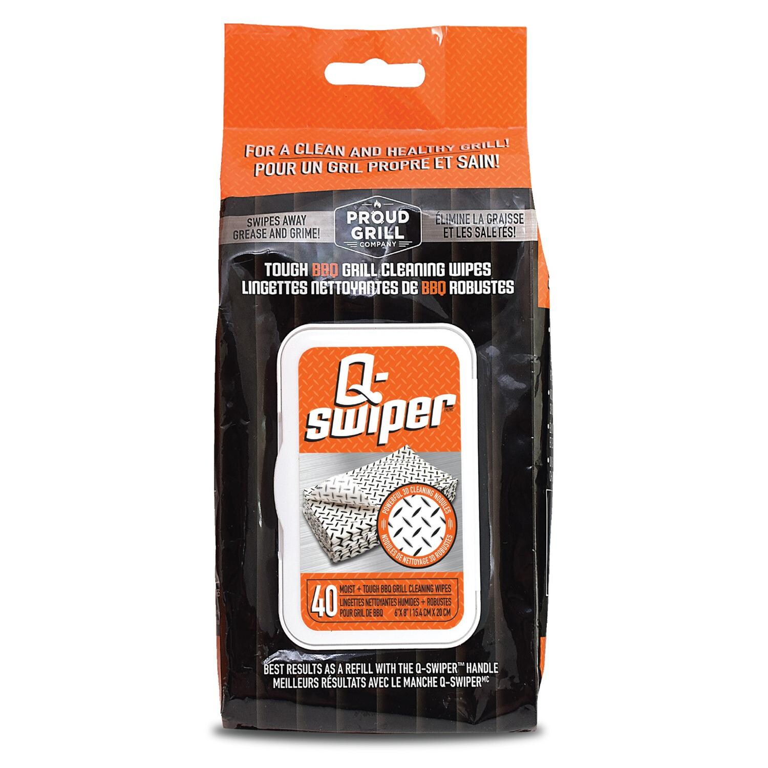 Proud Grill Company 2400C Q-Swiper Grill Cleaning Wipes 40ct thumbnail
