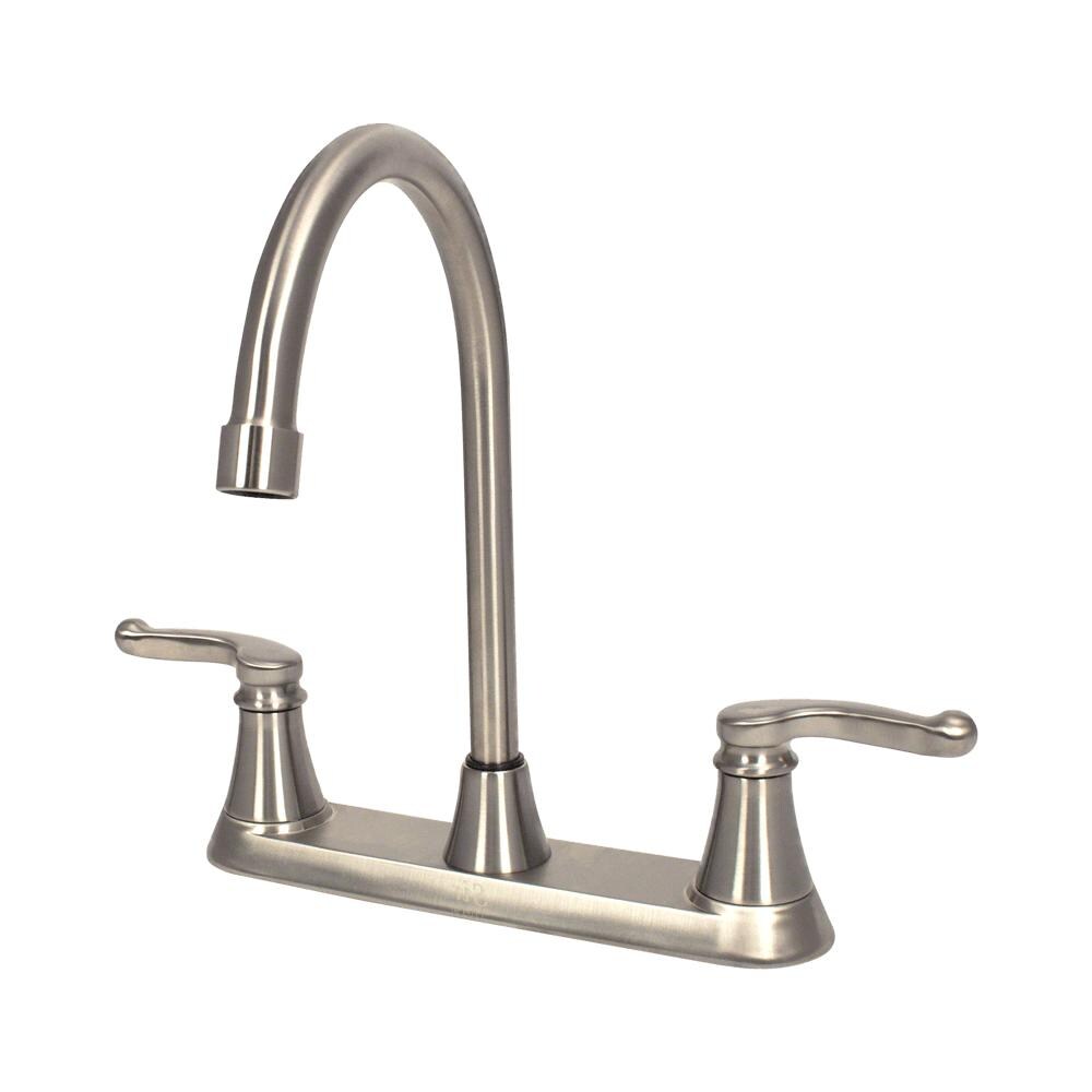 SIR Faucets Double Handle Kitchen Faucet - Brushed Nickel thumbnail