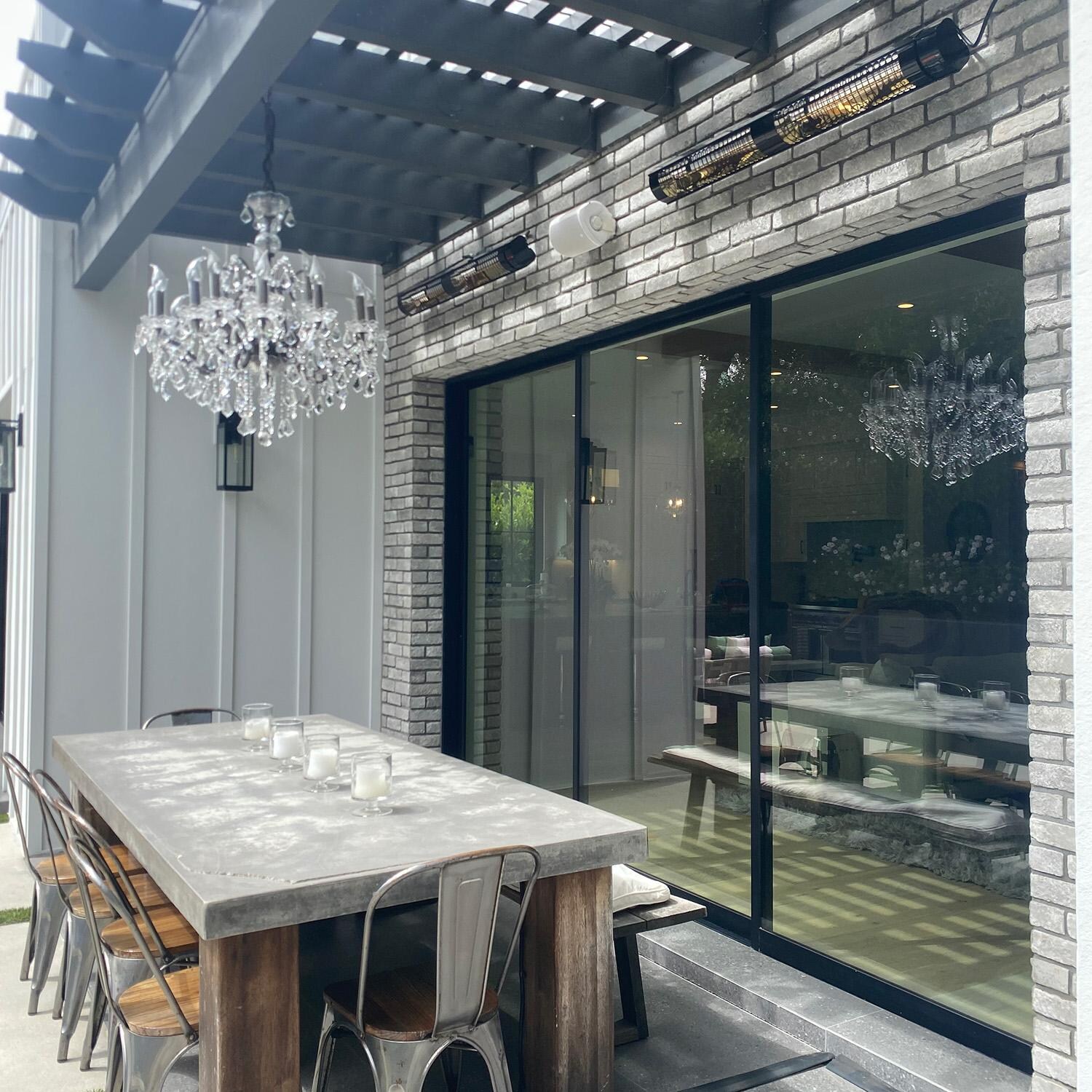 RADtec T6000/12R2 Torrid Series 56-in 6000W Electric Infrared Patio Heater - Patio, Turned Off - Lifestyle thumbnail