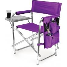 Picnic Time Portable Folding Sports Chair With Side Table - Purple image
