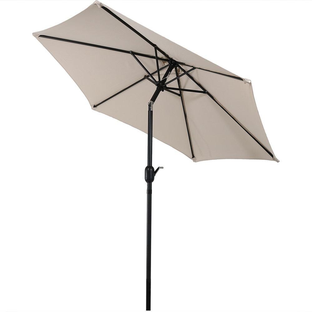 Ultimate Patio 7.5 Ft. Octagonal Aluminum Patio Umbrella W/ Crank & Tilt - Beige - Tilted thumbnail